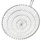 Best Utensils Asian Kitchen Stainless Steel Spider Strainer Professional Wire Skimmer with Spiral Mesh (7-Inch Strainer Basket)