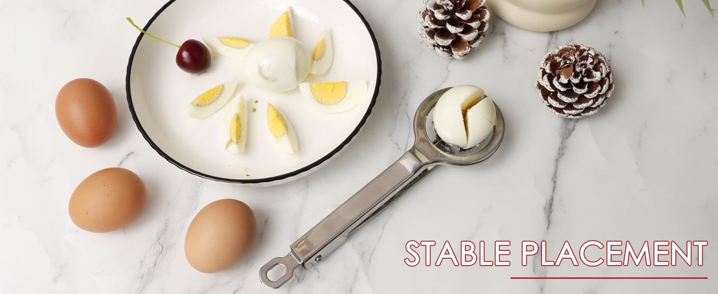 Best Utensils Stainless Steel Egg Slicer Wedger Cutter, Divides Hard Boiled Eggs Into 6 Equal Segments In One Action