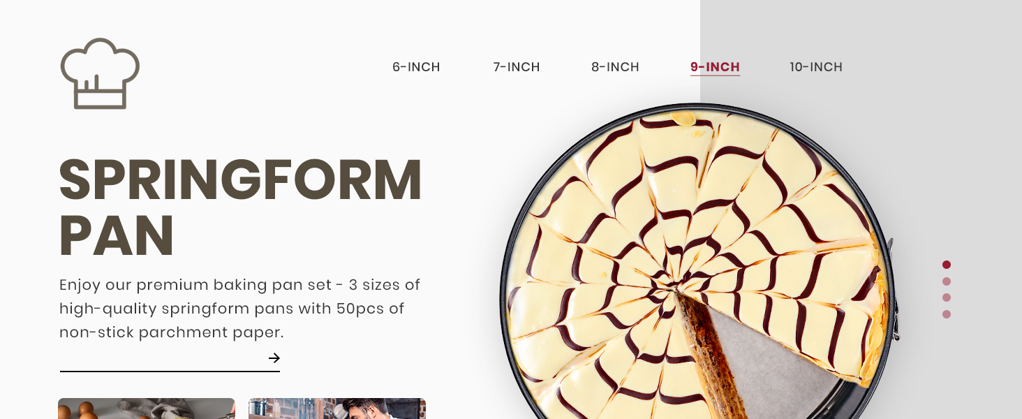 HIWARE 9 Inch Non-stick Cheesecake Pan Springform Pan with Removable Bottom/Leakproof - Black