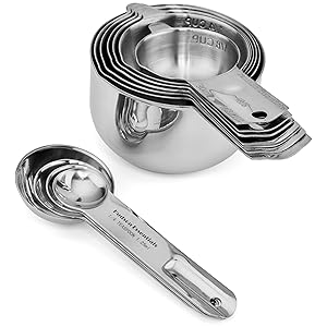 Hudson Essentials Stainless Steel Measuring Cups and Spoons Set - Stackable Set with Spout (11 Piece Set)