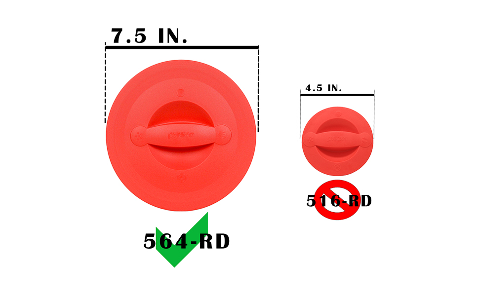 Pyrex 564-PC Red 8 Cup Measuring Cup Lid, Made in USA