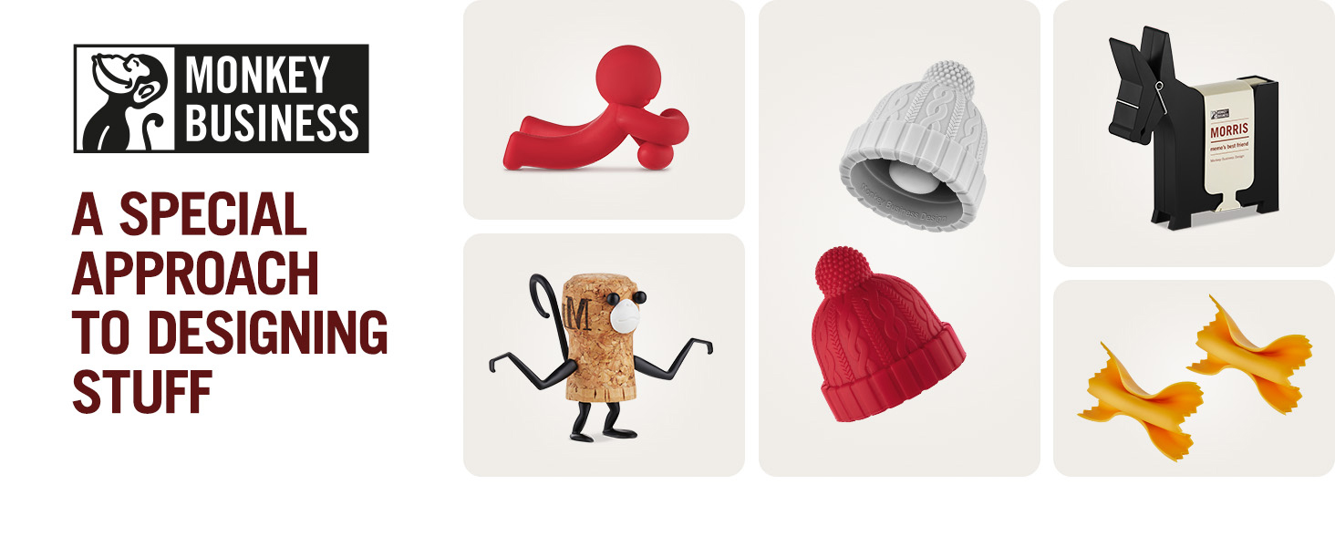 Fun Spaghetti-Shaped Plastic Spaghetti Spoon/Pasta Fork from a Series of Pasta-Inspired Kitchen Gadgets | Cool Pasta Spoon to Claw and Serve Pasta | Original Kitchen Accessories | by Monkey Business