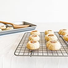 USA Pan Bakeware Half Sheet Baking Pan and Bakeable Nonstick and Cooling Rack Set, Metal