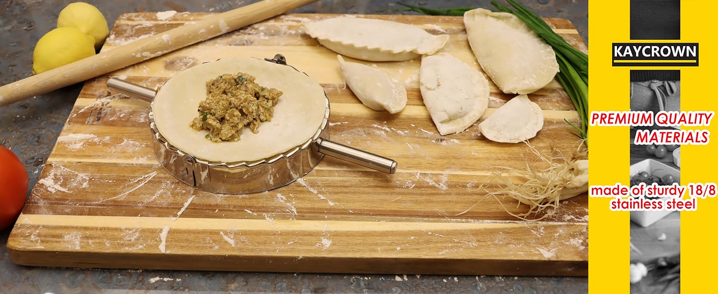 Best Utensils Stainless Steel Ravioli Mold Pierogi Dumpling Maker Wrapper Pastry Dough Cutter Kitchen Accessories (L: 4.5 inch)