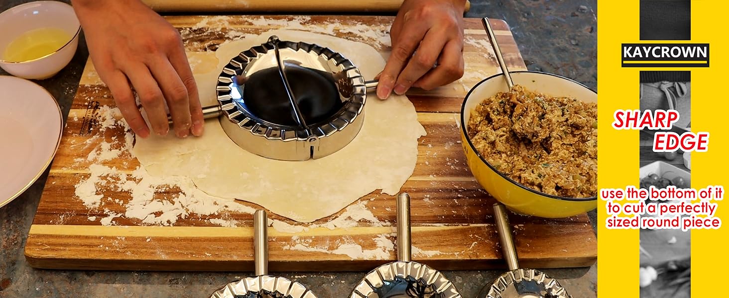 Best Utensils Stainless Steel Ravioli Mold Pierogi Dumpling Maker Wrapper Pastry Dough Cutter Kitchen Accessories (L: 4.5 inch)