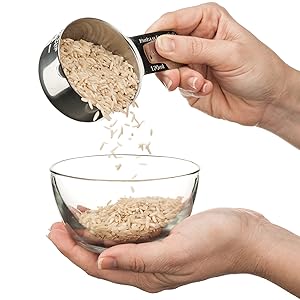 Hudson Essentials Stainless Steel Measuring Cups Set - Stackable Set with Spout