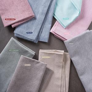 DII 100% Cotton Solid Chambray Kitchen Set, Oven Mitts, Blue, 2 Piece