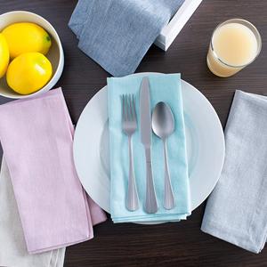 DII 100% Cotton Solid Chambray Kitchen Set, Oven Mitts, Blue, 2 Piece