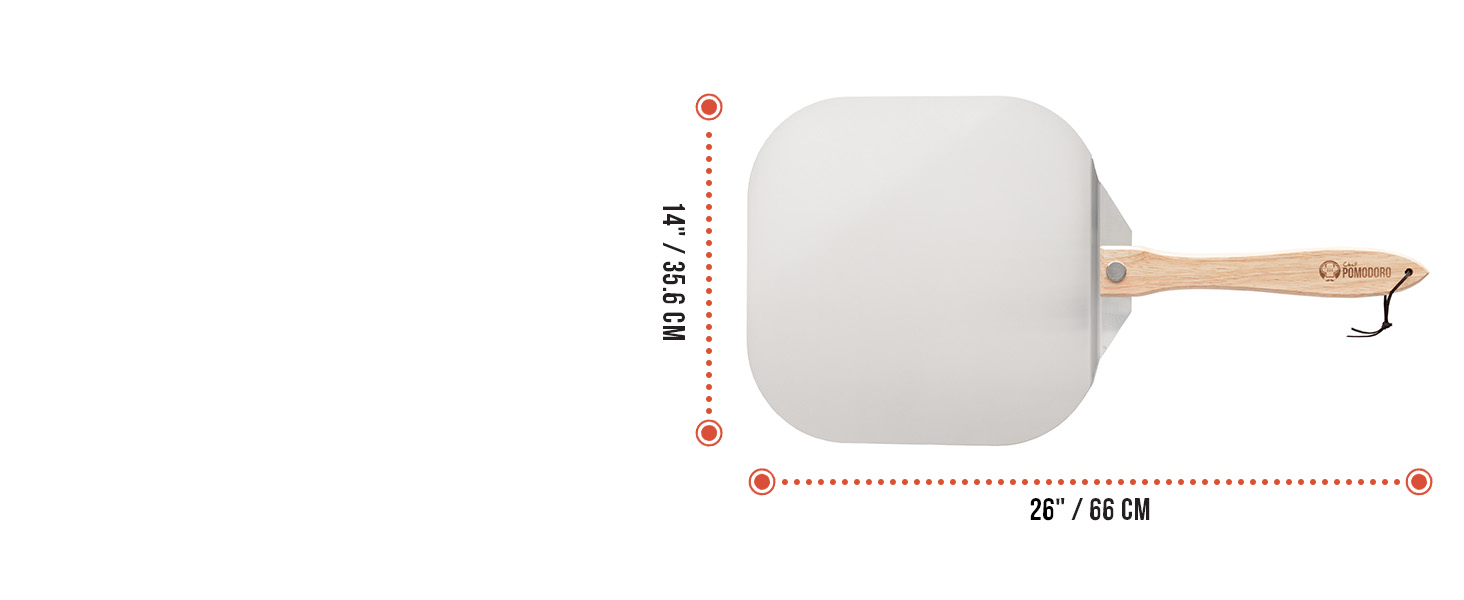 Chef Pomodoro Aluminum Metal Pizza Peel with Foldable Wood Handle for Easy Storage, Pizza Spatula, Gourmet Luxury Pizza Paddle for Baking Homemade Pizza Bread (12 inch)