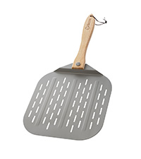 Chef Pomodoro Aluminum Metal Pizza Peel with Foldable Wood Handle for Easy Storage, Pizza Spatula, Gourmet Luxury Pizza Paddle for Baking Homemade Pizza Bread (12 inch)