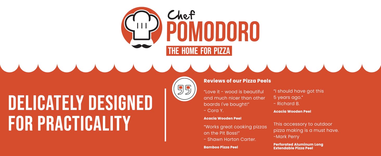 Chef Pomodoro Aluminum Metal Pizza Peel with Foldable Wood Handle for Easy Storage, Pizza Spatula, Gourmet Luxury Pizza Paddle for Baking Homemade Pizza Bread (12 inch)