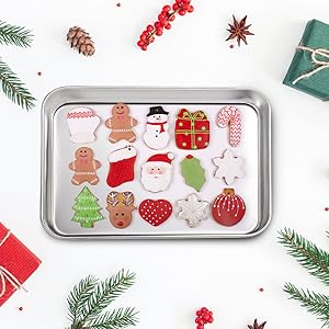 TeamFar Toaster Oven Tray and Rack Set, 9.3’’ x 7’’ x 1’’, Stainless Steel Toaster Oven Pan Broiler Pan, Non Toxic & Healthy, Easy Clean & Dishwasher Safe