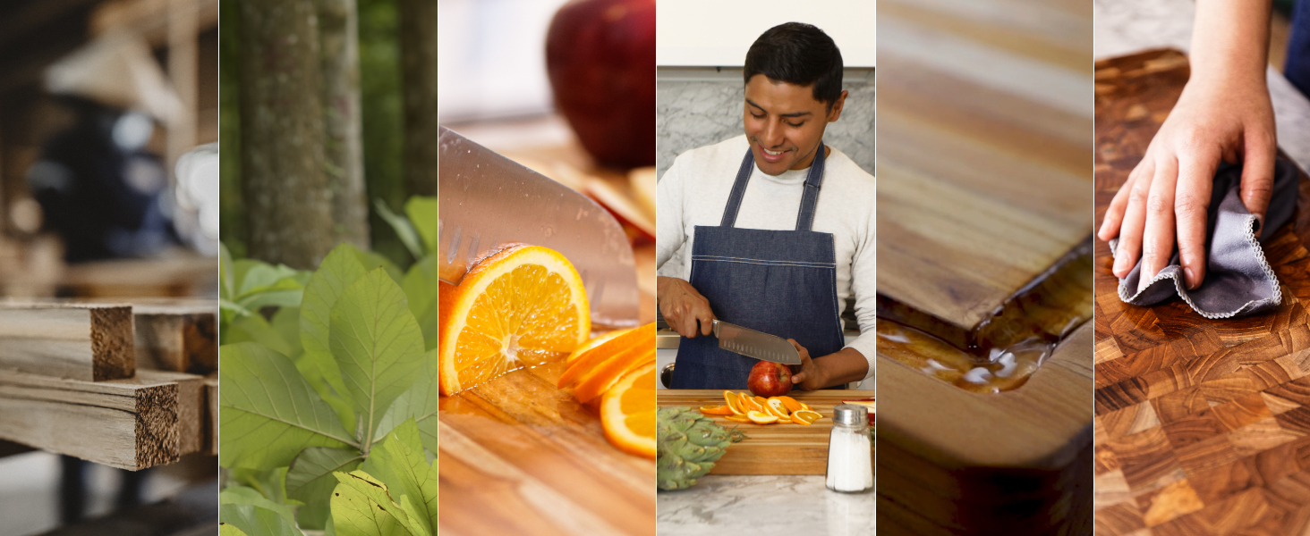 Teakhaus Cutting Board - Large (L) Wood Cutting Board with Juice Groove - Holiday Gift Ideas for Men and Women - Gift-Ready, Reversible, Edge Grain Wood, Knife Friendly - FSC Certified