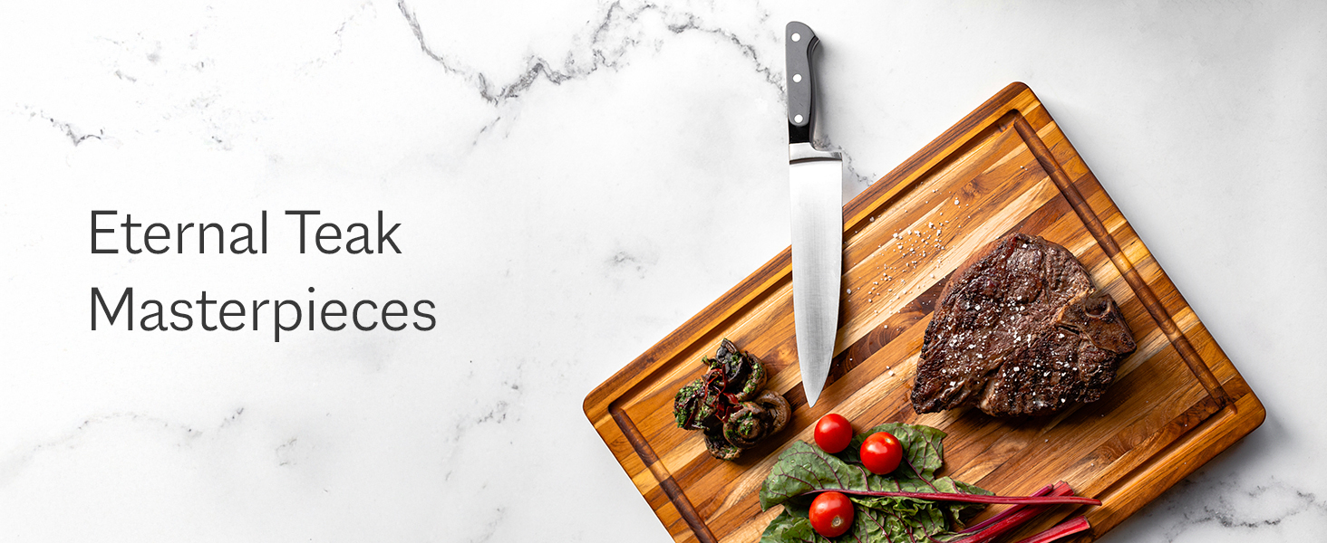 Teakhaus Cutting Board - Large (L) Wood Cutting Board with Juice Groove - Holiday Gift Ideas for Men and Women - Gift-Ready, Reversible, Edge Grain Wood, Knife Friendly - FSC Certified