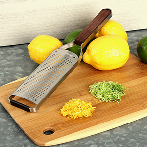 Microplane Master Series Wood Handle Stainless Steel Frame Fine Blade Cheese Grater