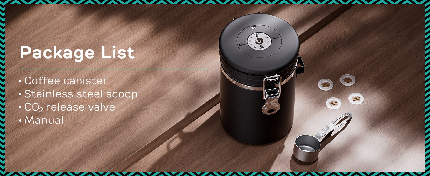 Coffee Gator Coffee Canister, 11oz Airtight Stainless Steel Kitchen Food Storage Container with Date-Tracker, CO2-Release Valve and Scoop for Beans, Grounds, Sugar, Cookies Jars, Tea, Cereal - Gray
