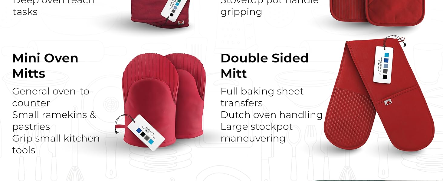 Big Red House - Silicone Oven Mitts - Red Set of 2-12.5