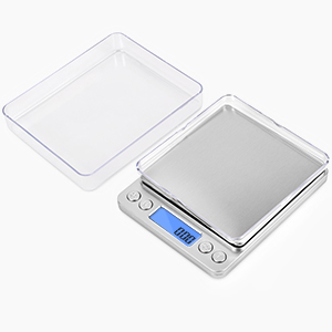Toprime Digital Gram Scale 500g 0.01g Food Scale High Precision Kitchen Scale Multifunctional Stainless Steel Pocket Scale with Back-Lit LCD Display Tare PCS Features Silver