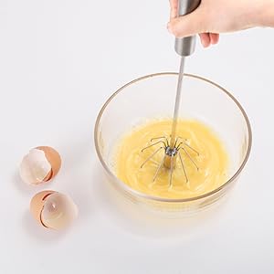 KSENDALO SUS304 Stainless Steel Whisk & Beater Set - Manual & Automatic Handheld Easy Semi-Auto Mixer for Cooking - 12 & 14inch Frother Spinner, Mixer & Stirrer for Eggs, Hand, and Milk