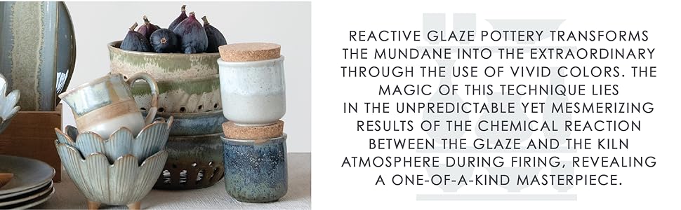 Creative Co-Op Set of 2 Cream Stoneware Colanders