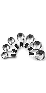 Spring Chef Stainless Steel Measuring Spoons Set of 7, Oval Metal Teaspoon & Tablespoon Measuring Spoons - Nesting Kitchen Gadgets For Baking & Cooking, Dual Measurements - Dry & Liquid Ingredients