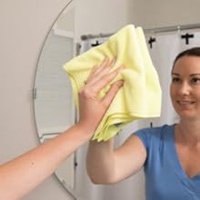 MW PRO Microfiber Cleaning Cloths Blue (12 Pack, 12x12) - Commercial Janitorial Towels & Lint Free Rags - Heavy Duty for Auto Detailing, Glass Windows, Housekeeping & Screens - Washable 300+ Times