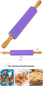 Koogel 9 Inch Mini Rolling Pin, 2 PCS Wooden Handle Rolling Pin for Kids Dough Rollers for Baking Supplies Home Kitchen