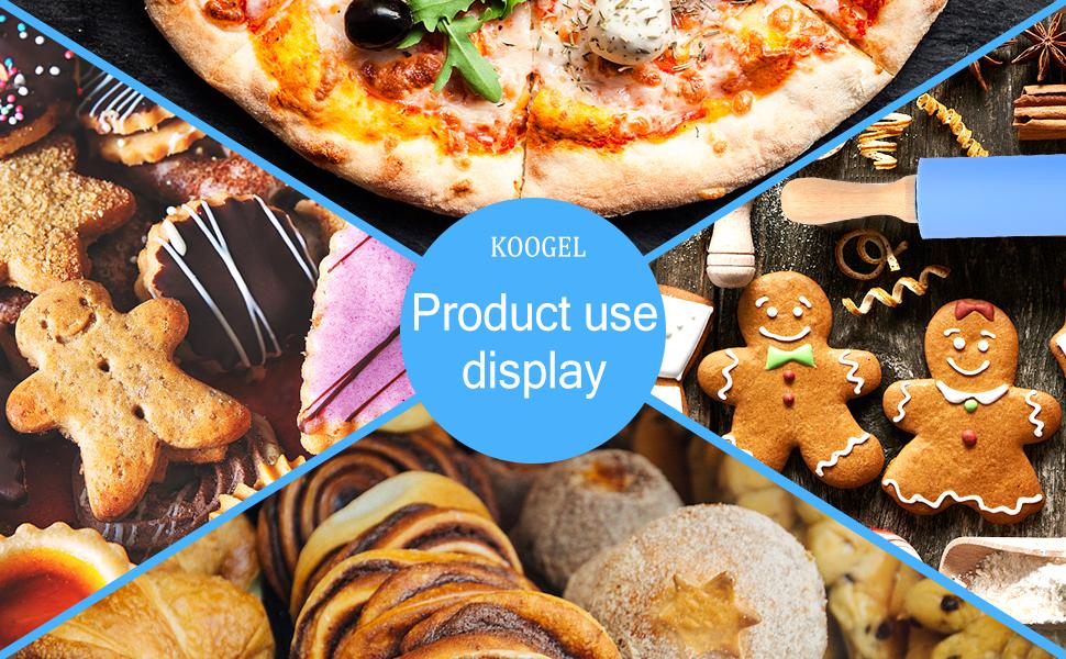 Koogel 9 Inch Mini Rolling Pin, 2 PCS Wooden Handle Rolling Pin for Kids Dough Rollers for Baking Supplies Home Kitchen