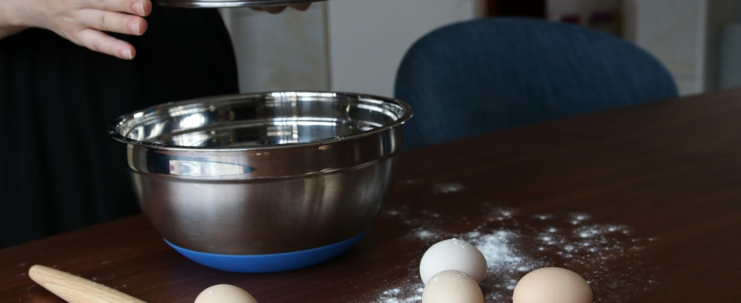 Pack of 2 Danish Dough Whisk, Kitchen Baking Flour Mixing Tool for Sourdough, Bread, Flour Paste, Butter, Pancake, Pizza, Cake, Pastry, Biscuits, Wooden Handle Stainless Steel Ring