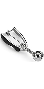 Spring Chef Heavy Duty Metal Ice Cream Scoop - Dishwasher Safe Ice Cream Scooper - Commercial Icecream Scoop Spade - Professional Kitchen Gadgets for Gelato, Melon, Sundae - Cookie Spoon - Mint