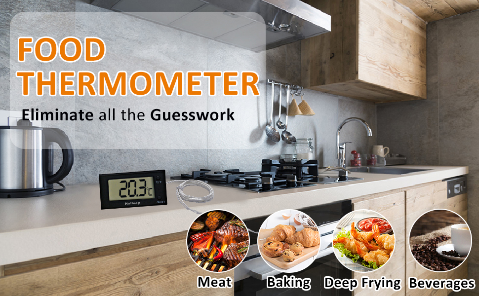 Digital Oven Thermometer Heat Resistant up to 572°F/300°C, LCD