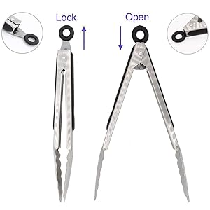 304 Stainless Steel Kitchen Cooking Tongs, 9