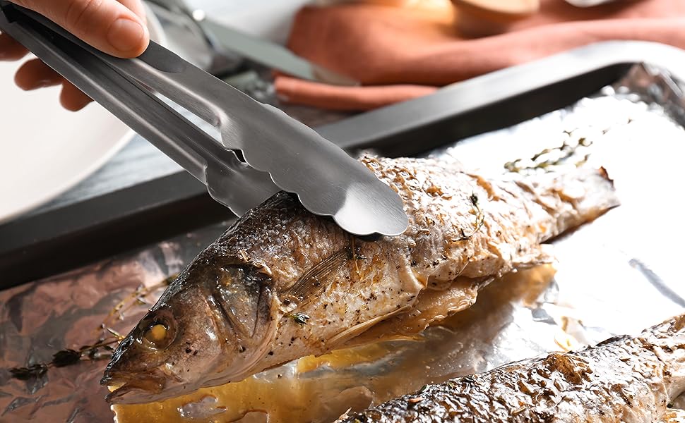 304 Stainless Steel Kitchen Cooking Tongs, 9