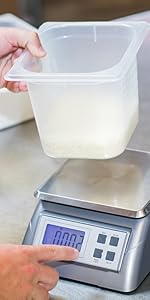 San Jamar Escali Digital Kitchen Scale, 11 lb Capacity, Tare Function, Precise Readout, Compact 8.5