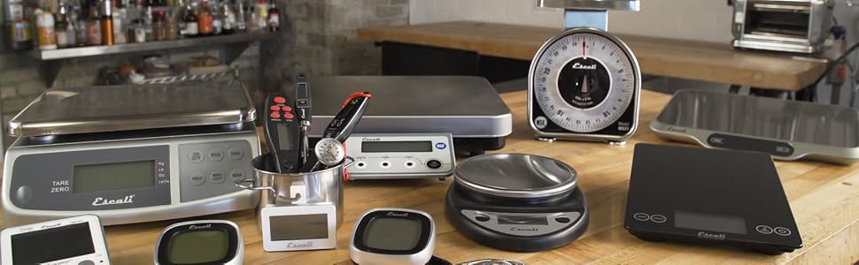 San Jamar Escali Digital Kitchen Scale, 11 lb Capacity, Tare Function, Precise Readout, Compact 8.5