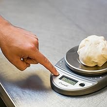 San Jamar Escali Digital Kitchen Scale, 11 lb Capacity, Tare Function, Precise Readout, Compact 8.5