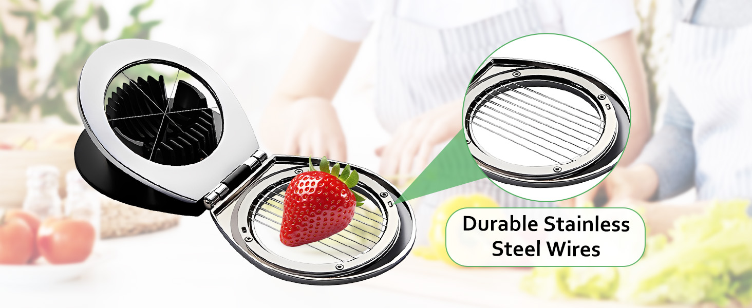 3 in 1 Egg Slicer, Egg Cutter Egg dicer for Boiled Eggs -Stainless Steel Wire with 3 Slicing Styles