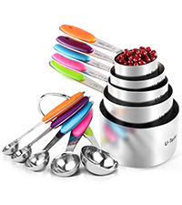 Measuring Cups : U-Taste 18/8 Stainless Steel Measuring Cups and Spoons Set of 10 Piece, Upgraded Thickness Handle (Teal)