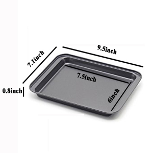 Little Small Baking Sheets Nonstick Set of 2 (9.5inch X 7.1inch) - SS&CC 8 Inch Nonstick Baking Toaster Oven Tray Cookie Sheets, 1 or 2 Person Household