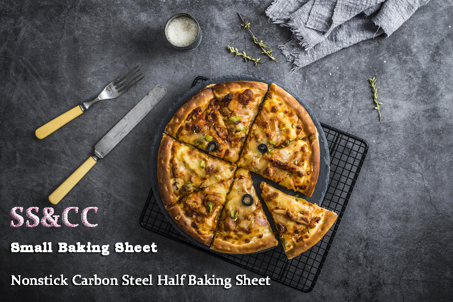 Little Small Baking Sheets Nonstick Set of 2 (9.5inch X 7.1inch) - SS&CC 8 Inch Nonstick Baking Toaster Oven Tray Cookie Sheets, 1 or 2 Person Household