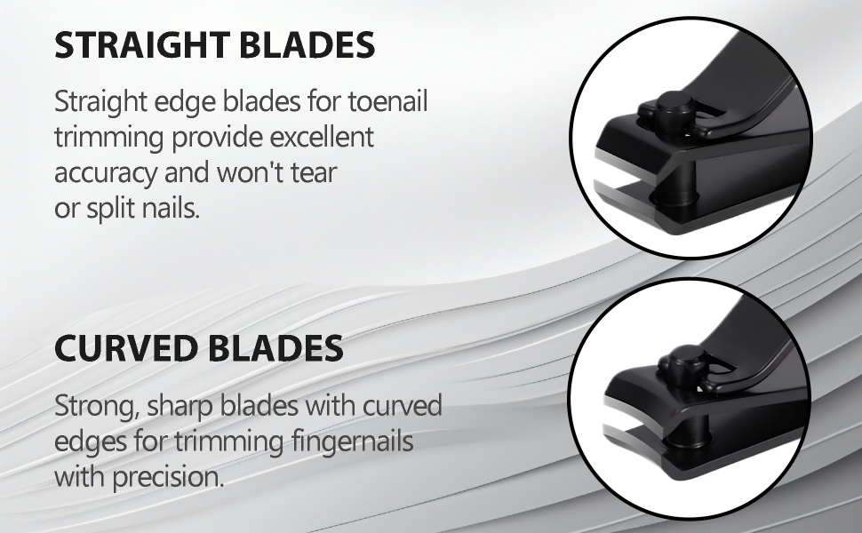 Nail Clipper Set, Ultra Sharp Black Stainless Steel Fingernail & Toenails Clipper and Nail File with Leather Travel Case,Great Christmas Gift,Stocking Stuffers for Men and Women