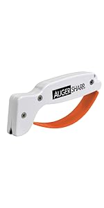 AccuSharp Hand-Held Carbide Blade Sharpener, Kitchen Knife and Chef Knife Sharpener, Professional Chef Grade Sharpening Tool, Restore and Hone Straight & Serrated Knives, 2-Pack, White