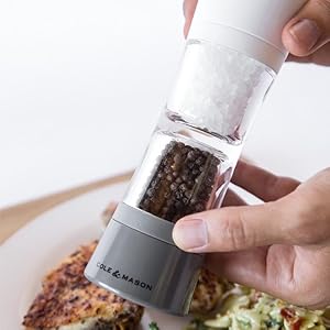 Cole & Mason Lincoln Duo Salt and Pepper Grinder Combo, Acrylic Combination Mill Includes Premium Salt and Peppercorns