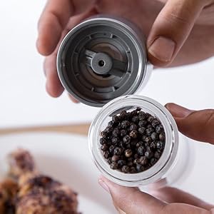 Cole & Mason Lincoln Duo Salt and Pepper Grinder Combo, Acrylic Combination Mill Includes Premium Salt and Peppercorns