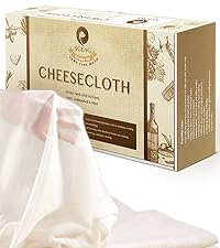Cheesecloth, Grade 90, 36 Sq Feet, Reusable, 100% Unbleached Cotton Fabric, Ultra Fine Cheese Cloth for Cooking - Nut Milk Bag, Strainer, Filter (Grade 90-4Yards)