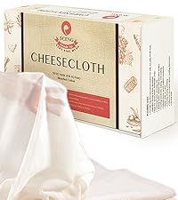 Cheesecloth, Grade 90, 36 Sq Feet, Reusable, 100% Unbleached Cotton Fabric, Ultra Fine Cheese Cloth for Cooking - Nut Milk Bag, Strainer, Filter (Grade 90-4Yards)