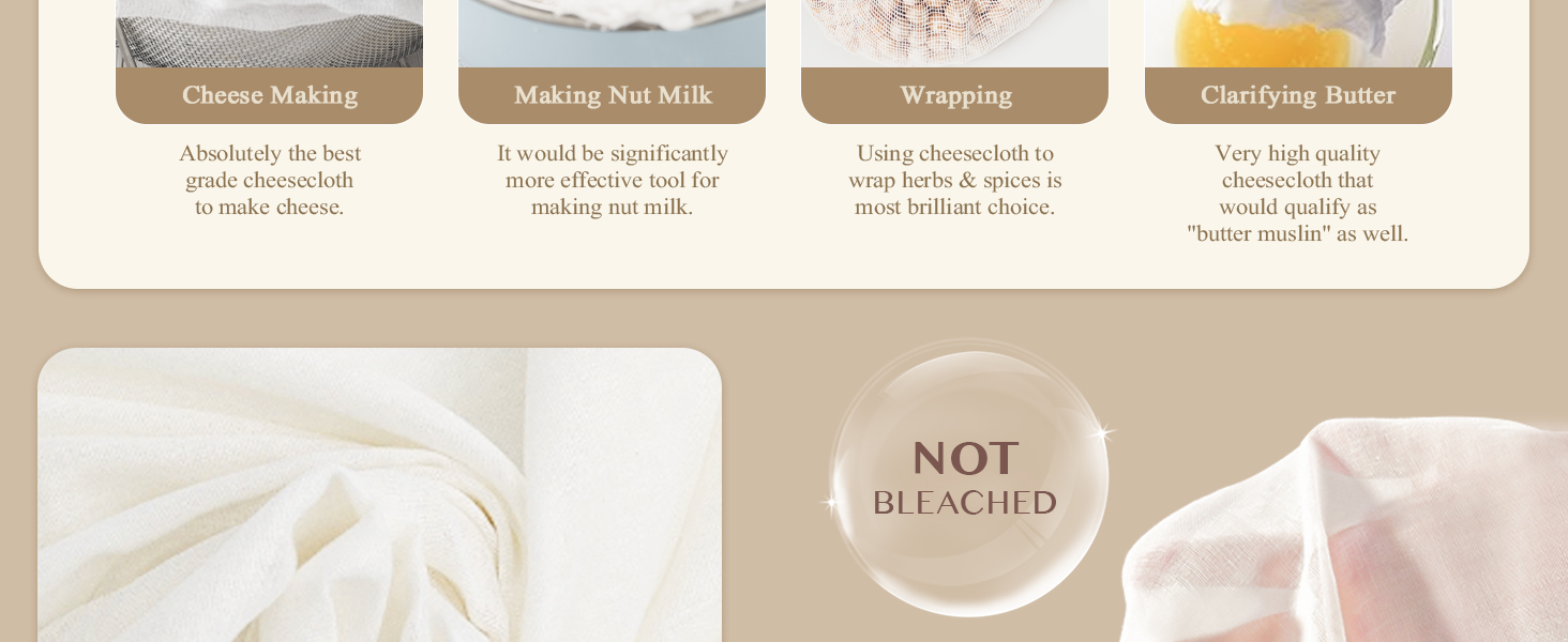 Cheesecloth, Grade 90, 36 Sq Feet, Reusable, 100% Unbleached Cotton Fabric, Ultra Fine Cheese Cloth for Cooking - Nut Milk Bag, Strainer, Filter (Grade 90-4Yards)