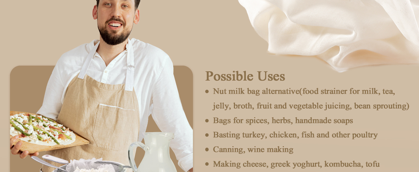 Cheesecloth, Grade 90, 36 Sq Feet, Reusable, 100% Unbleached Cotton Fabric, Ultra Fine Cheese Cloth for Cooking - Nut Milk Bag, Strainer, Filter (Grade 90-4Yards)