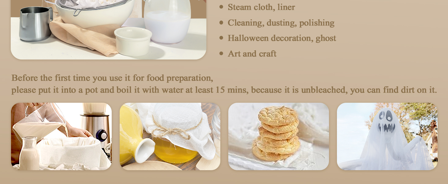 Cheesecloth, Grade 90, 36 Sq Feet, Reusable, 100% Unbleached Cotton Fabric, Ultra Fine Cheese Cloth for Cooking - Nut Milk Bag, Strainer, Filter (Grade 90-4Yards)