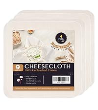 Cheesecloth, Grade 90, 36 Sq Feet, Reusable, 100% Unbleached Cotton Fabric, Ultra Fine Cheese Cloth for Cooking - Nut Milk Bag, Strainer, Filter (Grade 90-4Yards)